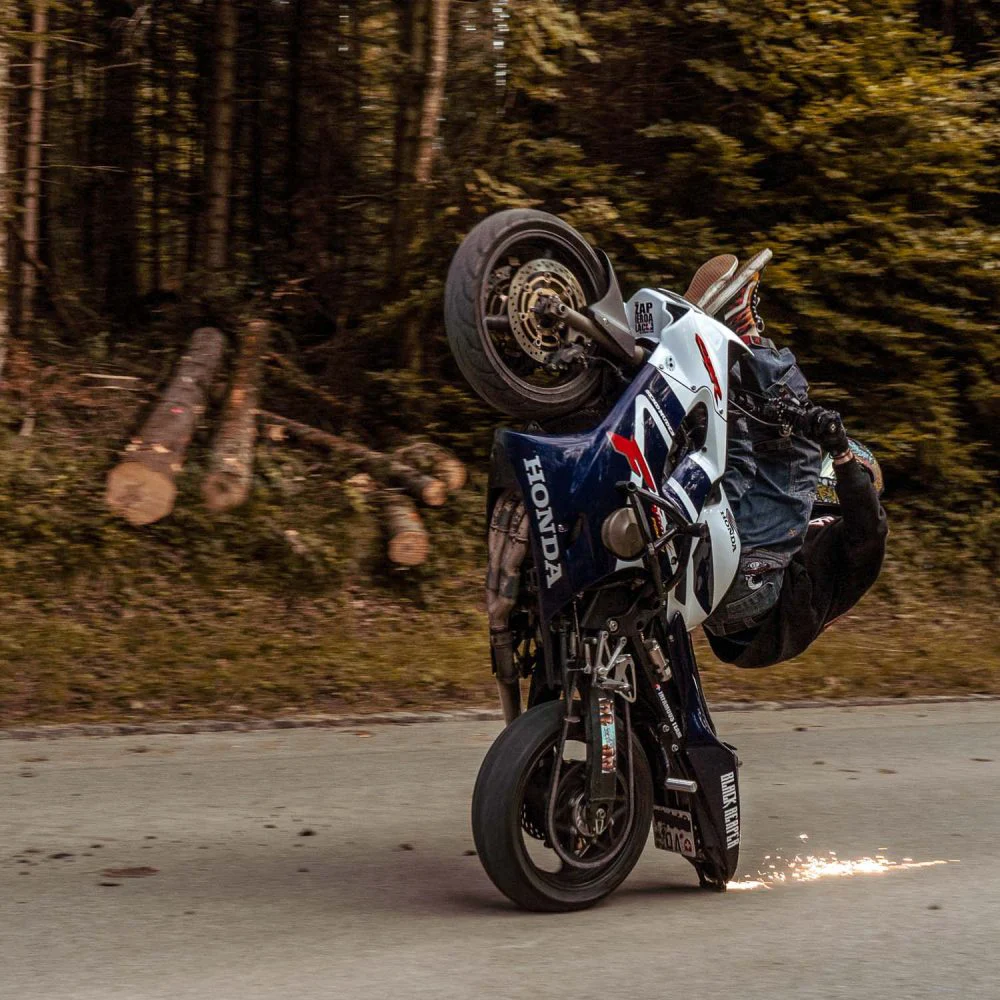 Motorcycle stunt parts - scrape bar